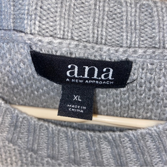 ANA A New Approach womens sweater XL gray black stripes. - Picture 3 of 7
